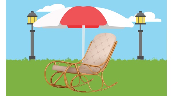 mock up illustration of rocking chair