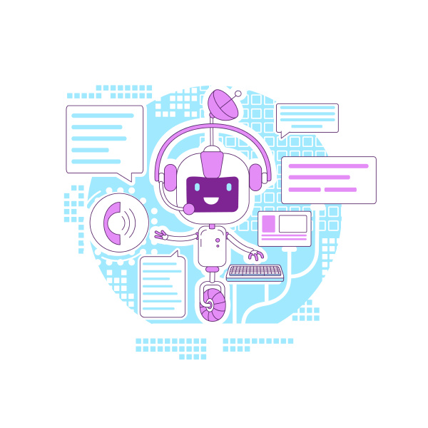 chatbot app thin line concept vector