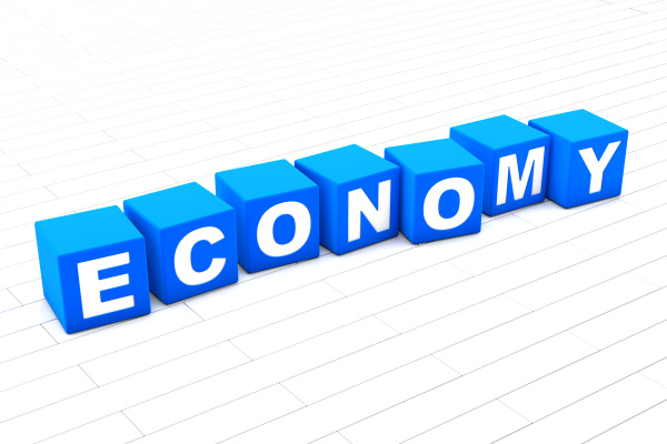 3d illustration of the word economy
