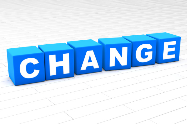 3d illustration of the word change