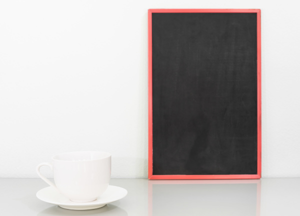 chalkboard mock up and coffee cup