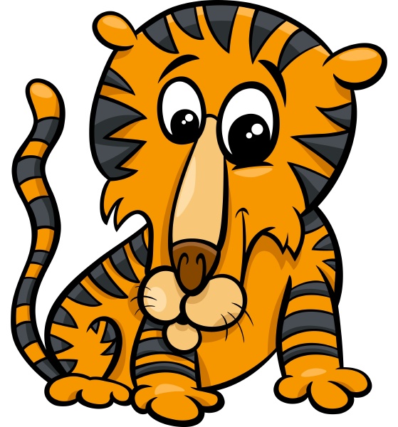 funny tiger animal character cartoon illustration