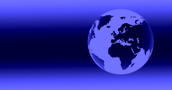 digitally generated blue globe