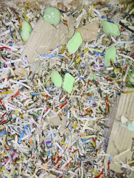 multicolor shredded confetti paper