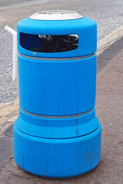 blue litter bin