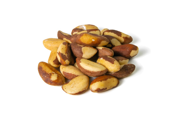 organic brazil nut isolated on white