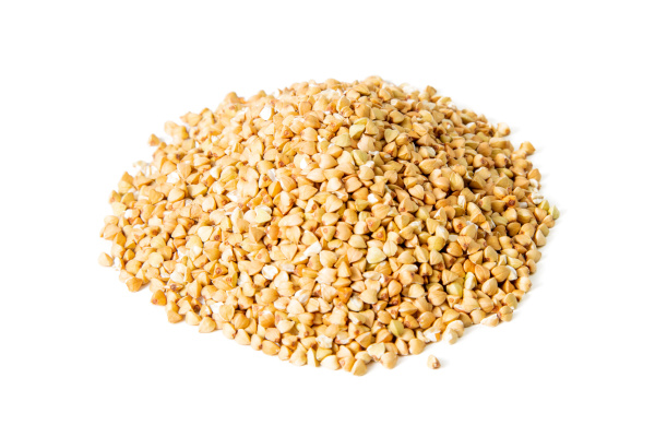 heap of green buckwheat isolated on