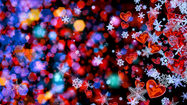 hearts and snowflakes as a symbol