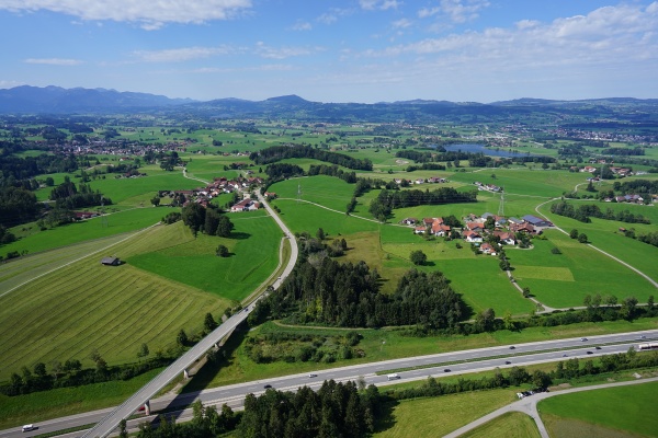 aerial view of the landscape with
