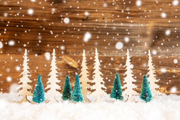 christmas tree snow wooden