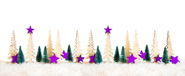 christmas tree banner purple star