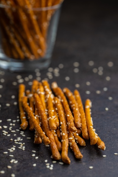 salty sticks crunchy pretzels with