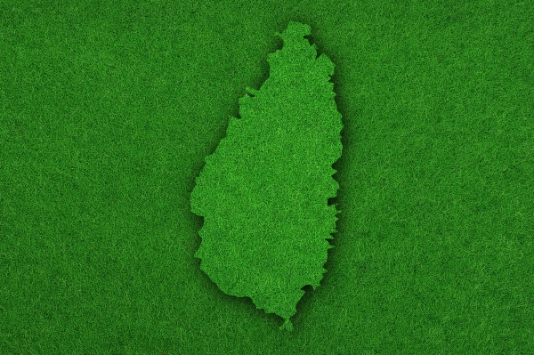 map of saint lucia on green