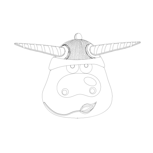 coloring page ox cow