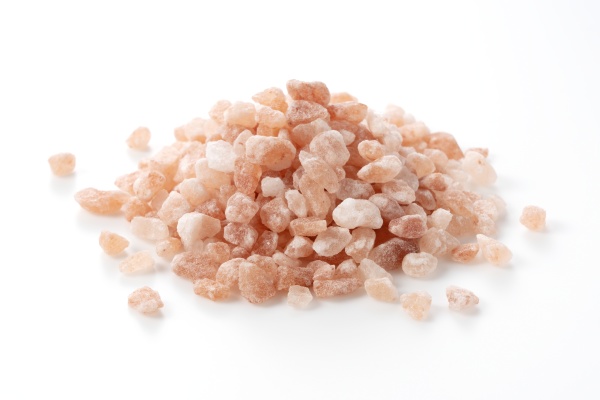 pink rock salt placed on a