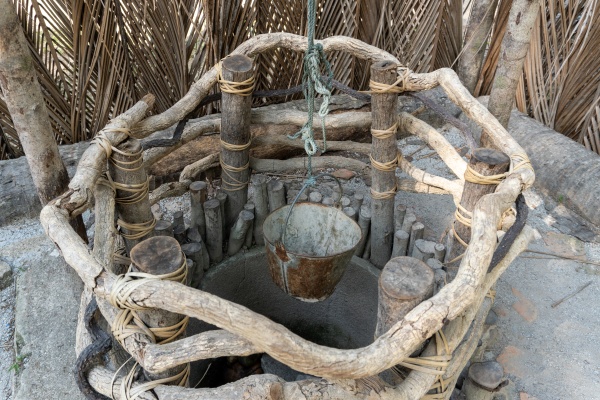 a traditional well at kampung agong