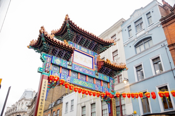traditional chinese gate from the chinatown