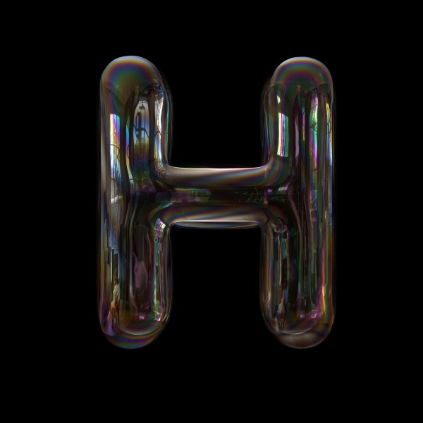 soap bubble letter h