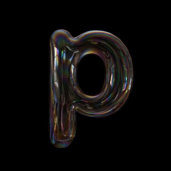 soap bubble letter p