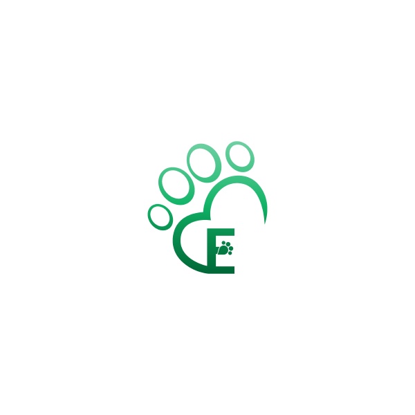 letter e icon on paw