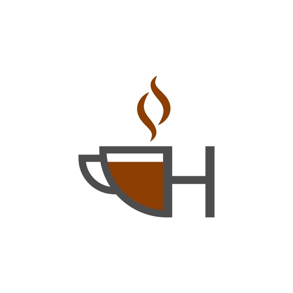 coffee cup icon design letter h