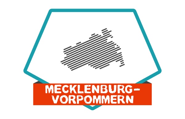 mecklenburg vorpommern map on blue red