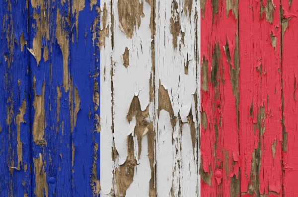 flag of france on a weathered