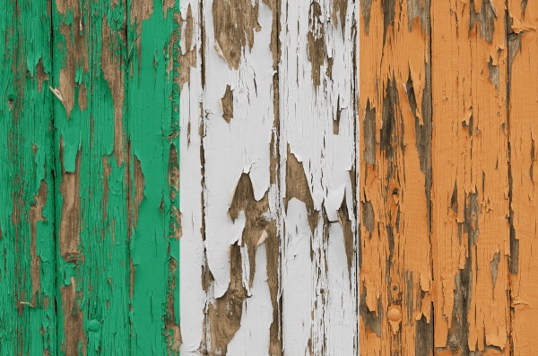 flag of ireland on a weathered