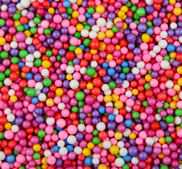 background of colorful expanded polystyrene balls