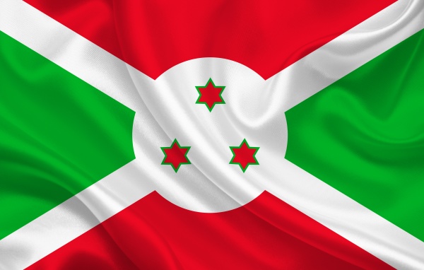 burundi country flag on wavy silk