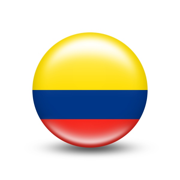 colombia country flag in sphere with
