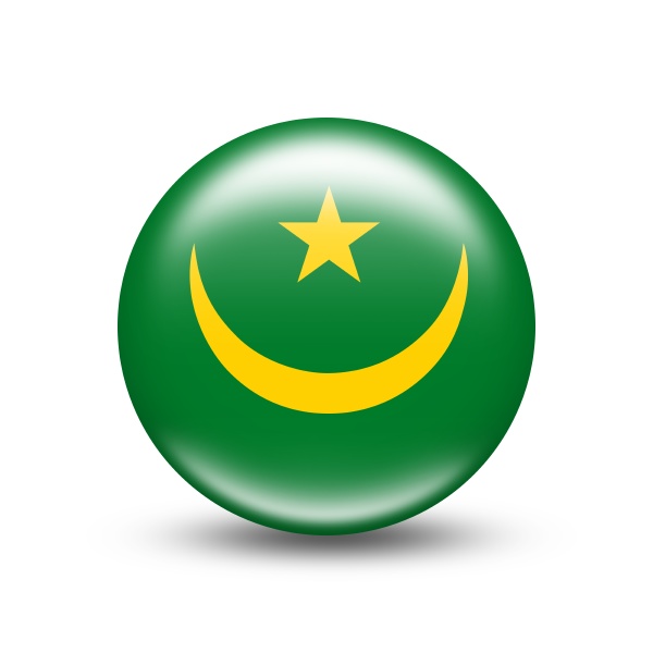 mauritania country flag in sphere with