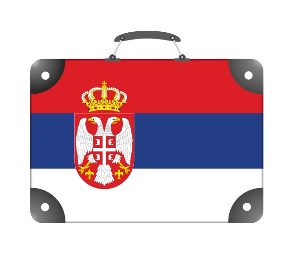 serbia flag in the form of