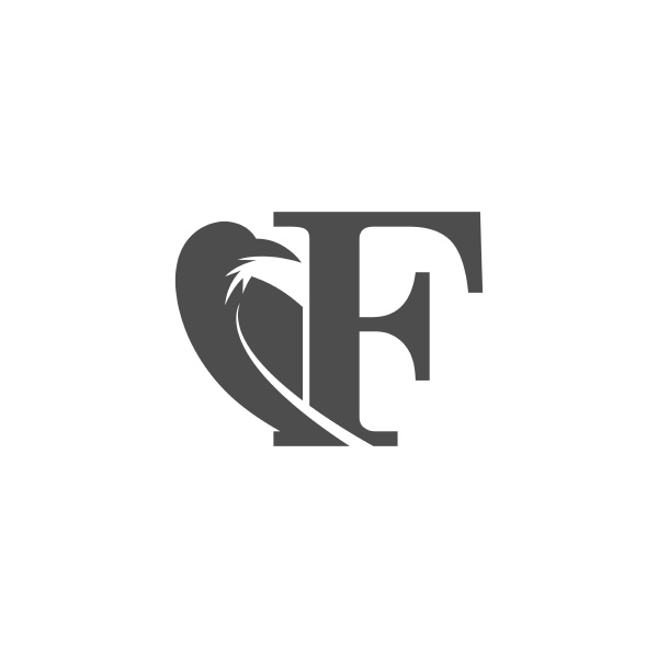 letter f and crow combination icon