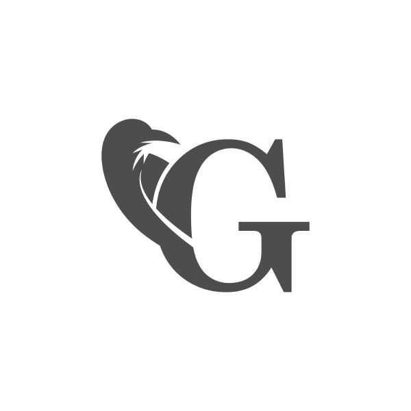 letter g and crow combination icon