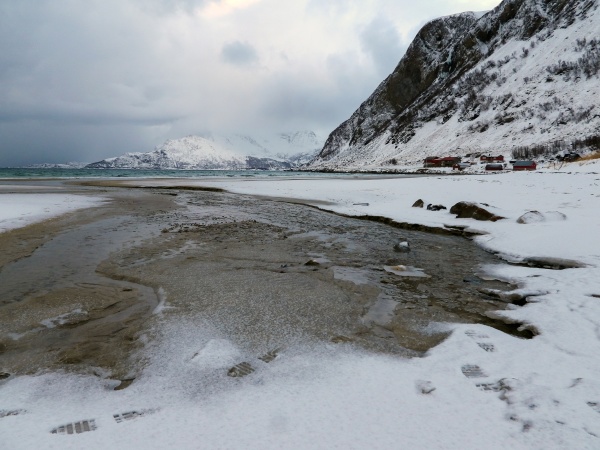 beach at grotfjord kvaloya