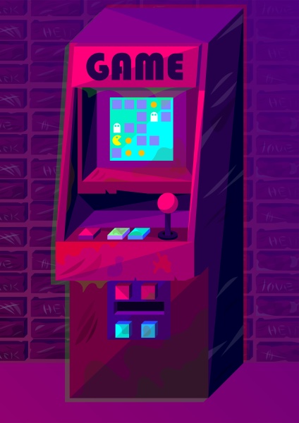 vector arcade machine in gradient style