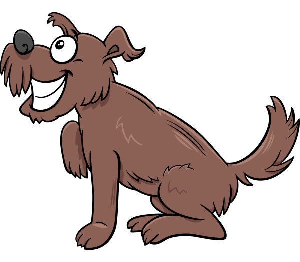 cartoon brown shaggy dog comic animal character - Royalty free photo ...