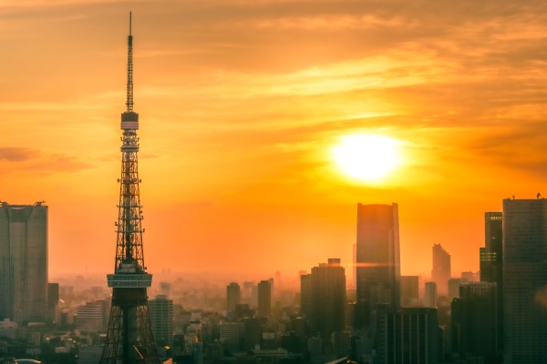 tokyo tower and tokyo skyline that