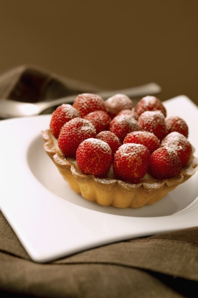 close up of a berry tart
