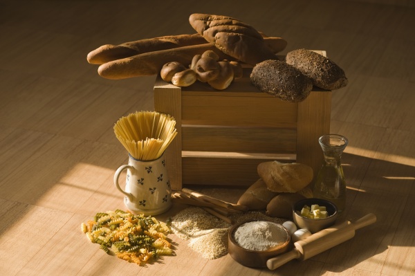 close up of pasta and breads