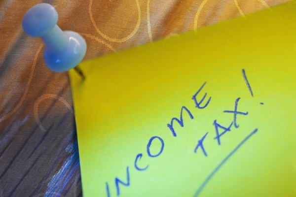 close up of text income tax