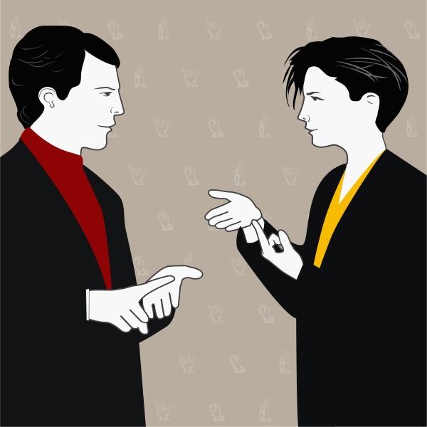 businesspeople using sign language