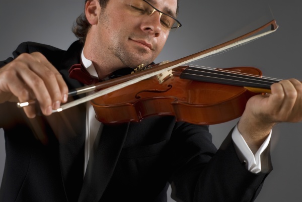 close up of a musician playing