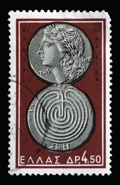 stamp printed in greece shows apollo