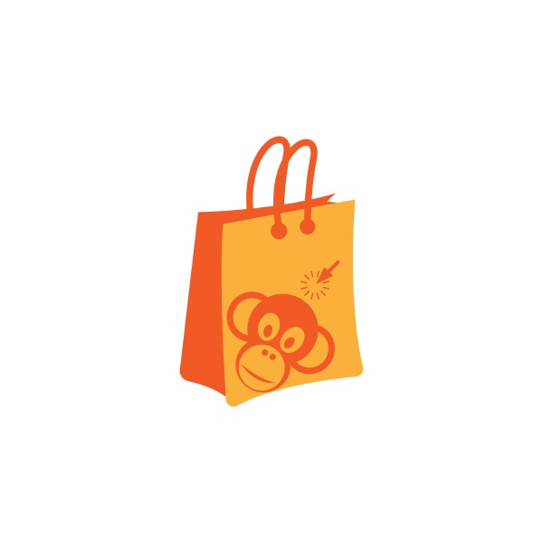 monkey shop bag logo icon design
