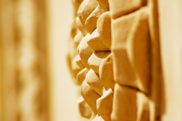 close up of a carved wall