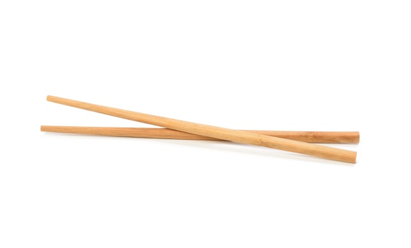 pair of wooden chopsticks isolated on