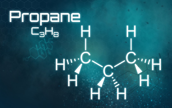 chemical formula of propane on a