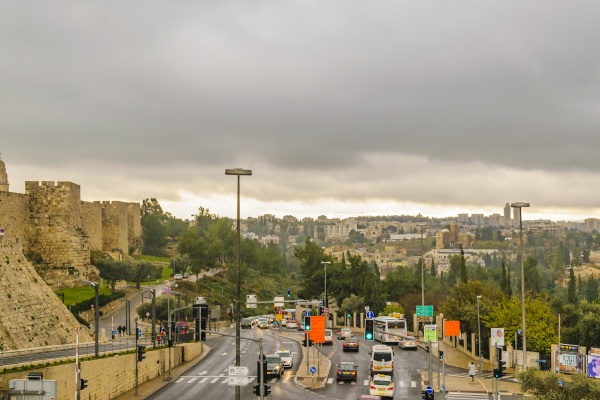 jerusalem aerial urban scene israel